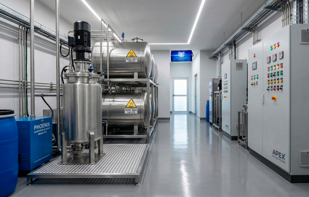 Unidad de ozonólisis industrial PHOENIXOZONO — producción aceites ozonizados
