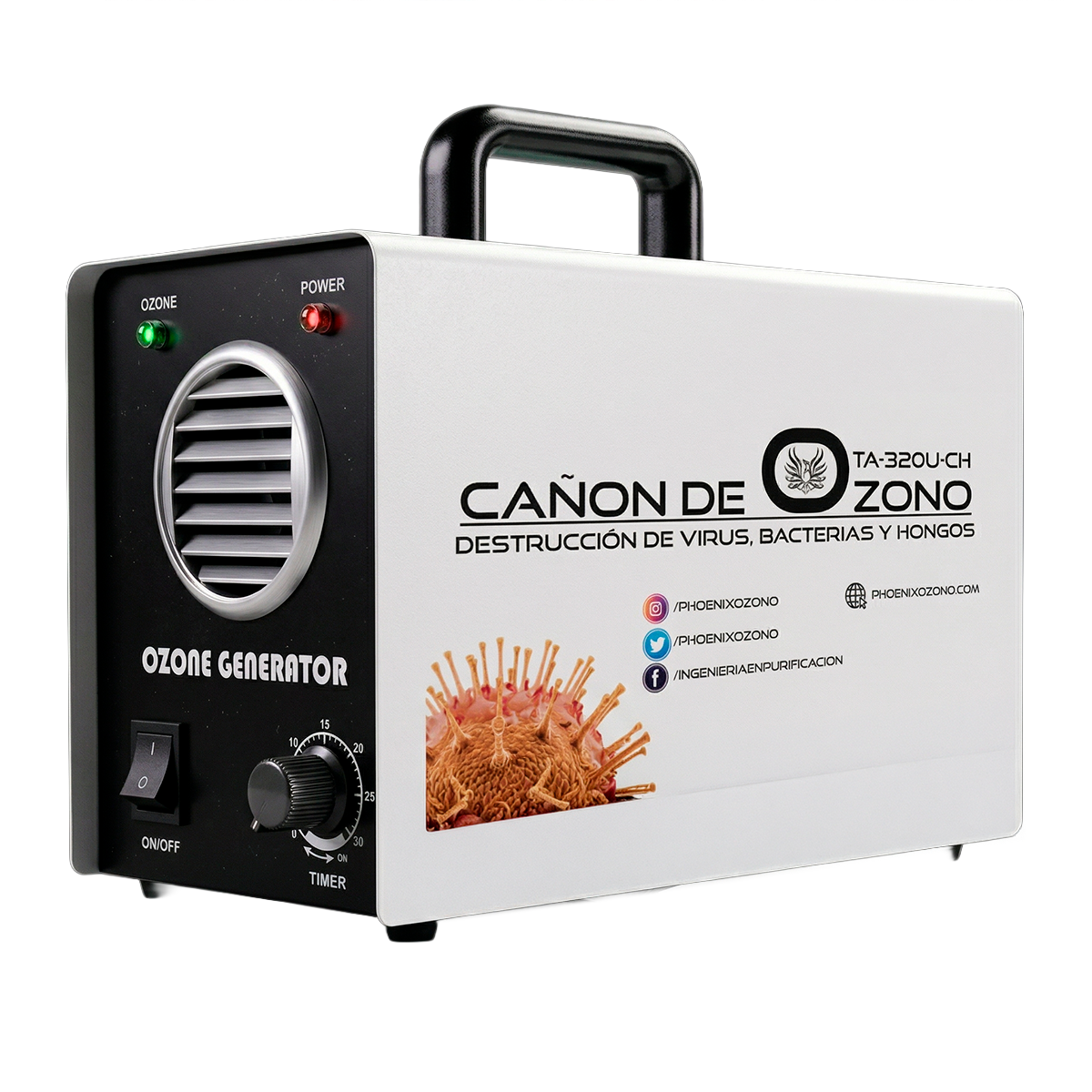 Cañón de ozono comercial TA-320U-CH para desinfección — PHOENIXOZONO